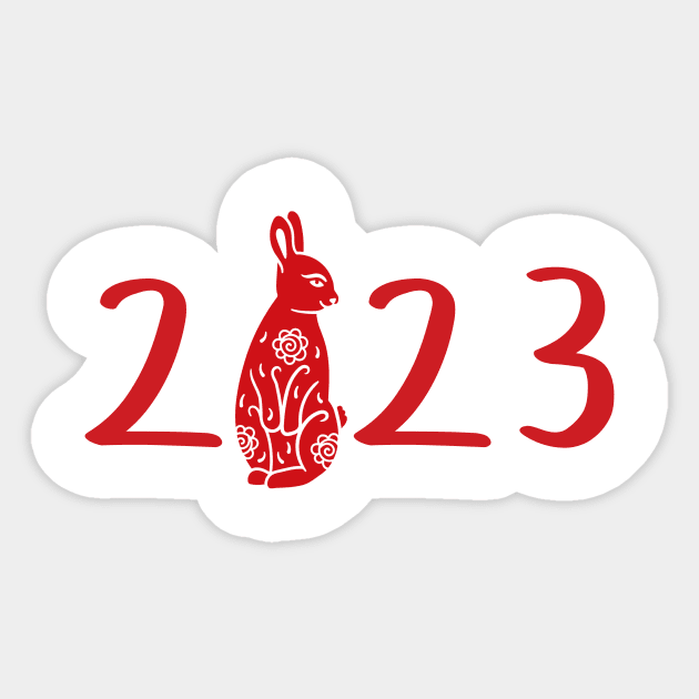 Chinese Year of the Rabbit New Year 2023 Zodiac Sticker by Little Duck Designs